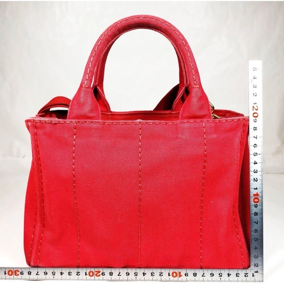 Prada Tote Bag Red Canvas - Picture 3 of 10
